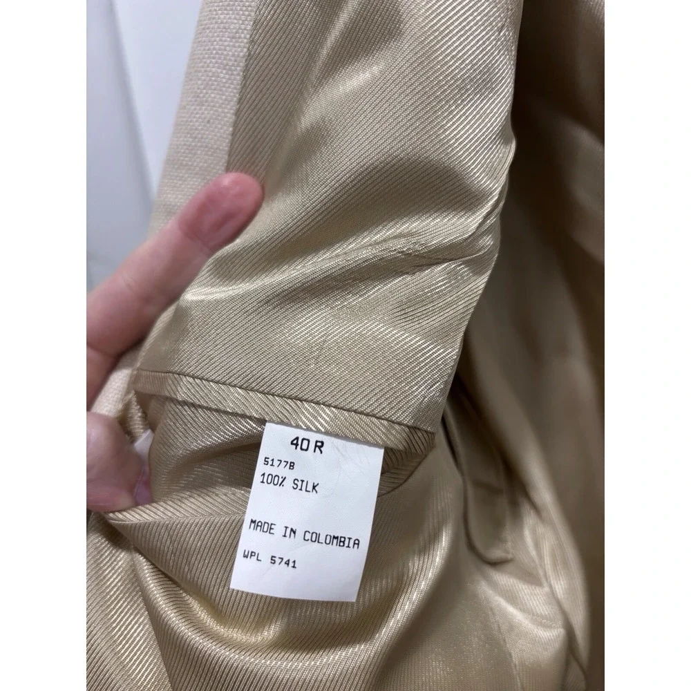 Oscar De La Renta Cream Off White Two Button Blazer / 100% SILK / Men's 40 R